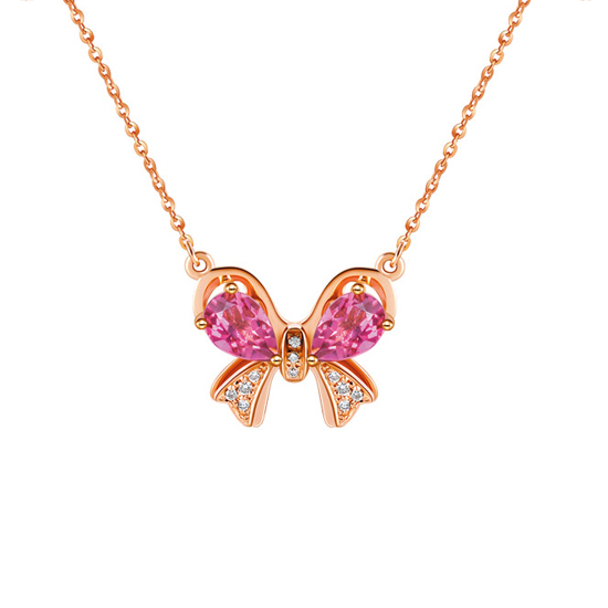 18k金钻石碧玺套链